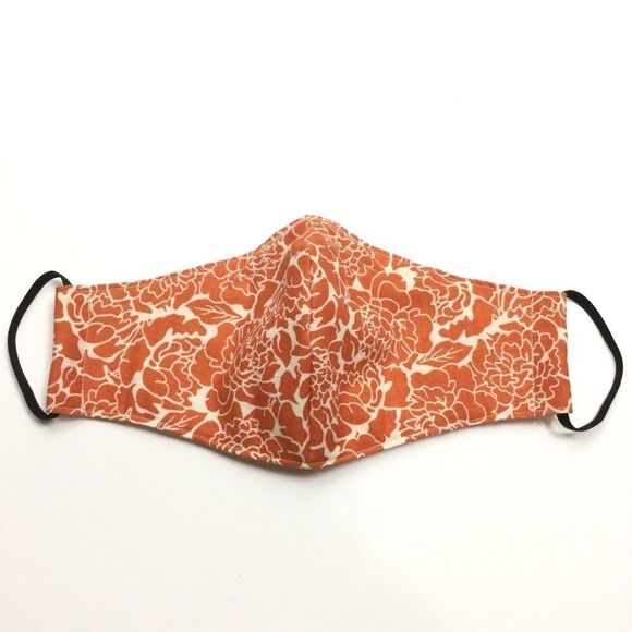 2/$15 - Flower Mask, Orange & Cream Rose Flower Face Mask, Filti Filter - Picture 3 of 15